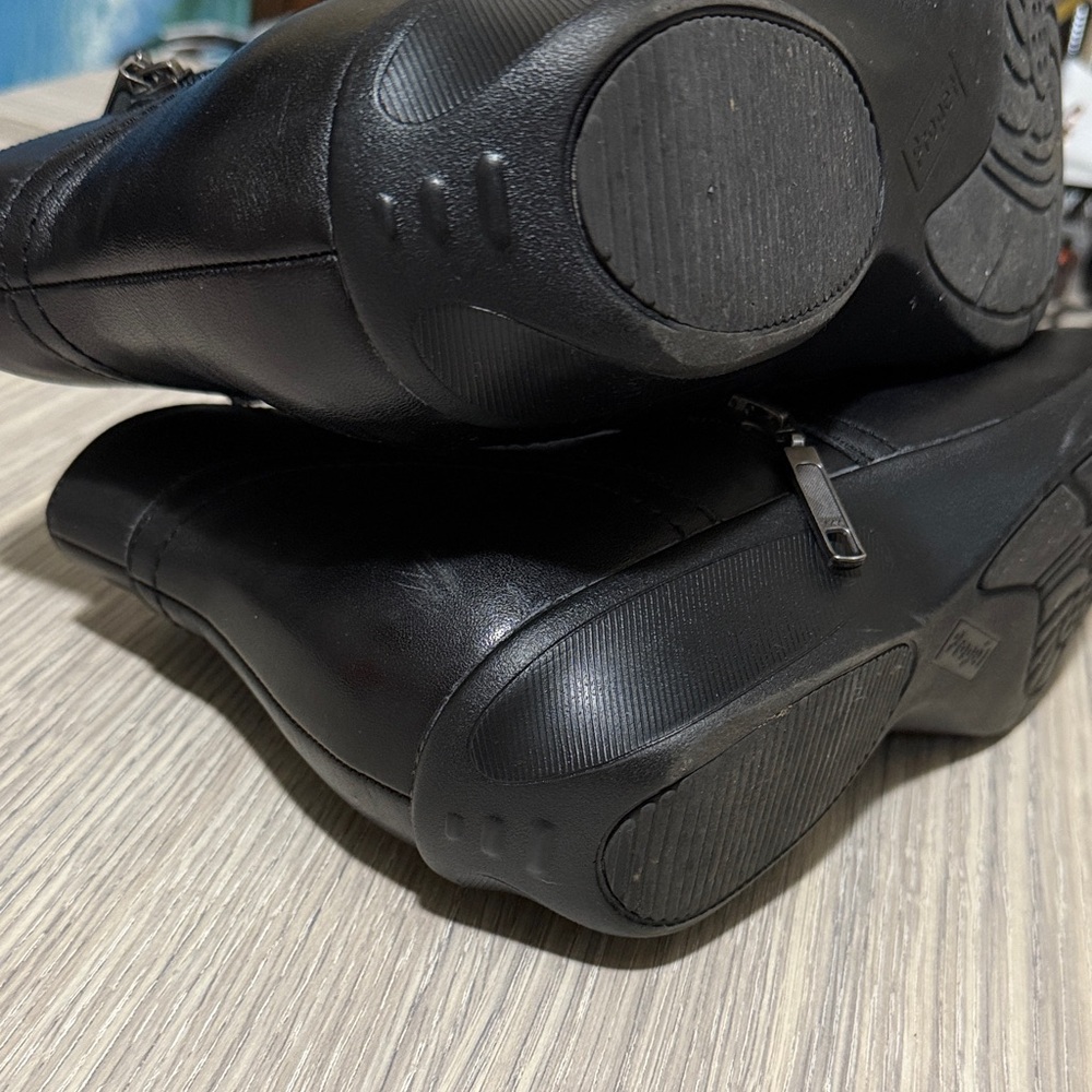 Black Proper Ankle Boots 10 2E with Side Zippers Genuine Leather - Picture 10 of 11